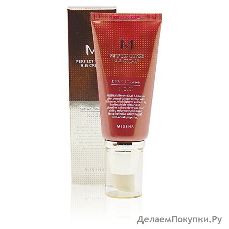 MISSHA M Perfect Cover BB Cream SPF 42 PA Plus # 21, Light Beige