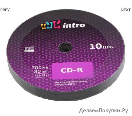  CD-R 10   INTRO 700 Mb 52x Shrink 10