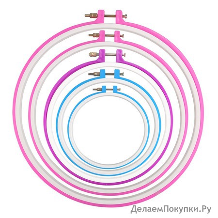 NUOLUX 5pcs Embroidery Hoop Embroidery Circle Set (Multicolor)