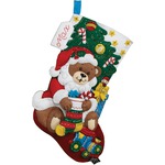 Bucilla Sugar Plum Fairy Christmas Stocking Felt Applique Kit, 85431 18-Inch