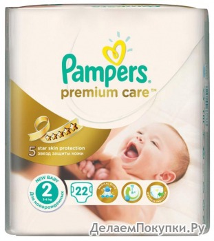 PAMPERS  PREMIUM CARE MINI (3-6 )  22 .