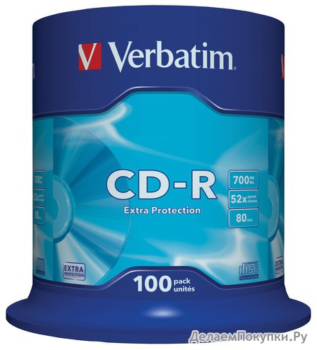 VERBATIM CD-R 80 52x DL CB/100