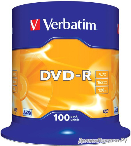 VERBATIM DVD-R 4,7 GB 16x CB/100