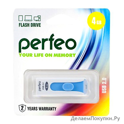 4Gb Perfeo S01 White USB 2.0 (PF-S01W004)