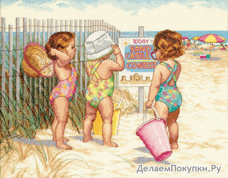 Dimensions(R) 14 Inch x11 Inch Counted Cross Stitch - Beach Babies