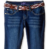 Lee Big Girls' Multi-Stripe Leather Belted Boot Jean