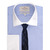 MEN'S BLUE END-ON-END SLIM FIT SHIRT WITH WHITE COLLAR & CUFF - DOUBLE CUFF