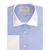 MEN'S BLUE END-ON-END SLIM FIT SHIRT WITH WHITE COLLAR & CUFF - DOUBLE CUFF