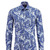 MEN'S CURTIS BLUE & WHITE PAISLEY SLIM FIT SHIRT - SINGLE CUFF