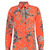 WOMEN'S ORANGE FLORAL FITTED SHIRT - SINGLE CUFF