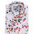 WOMEN'S WHITE & RED FLORAL FITTED SHIRT - SINGLE CUFF