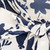 LADIES NAVY & CREAM FLORAL PRINT FITTED SATIN SHIRT - PUSSY BOW