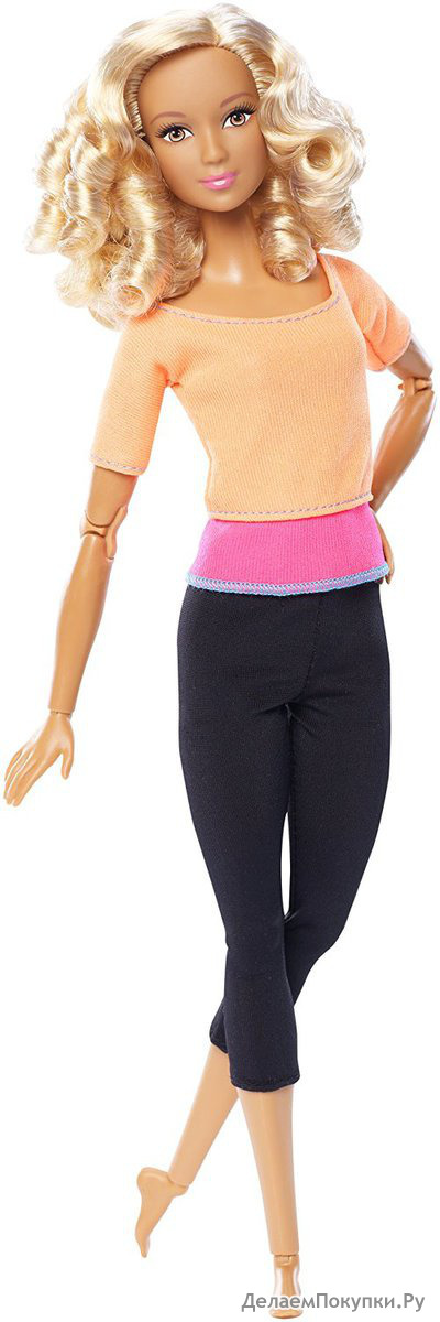 Barbie Made to Move Doll, Orange Top