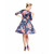 'Holly' Navy Orchid and Butterfly Print Swing Dress