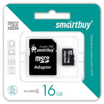   Micro SDHC 16Gb SmartBuy Class 4 +  SD (SB16GBSDCL4-01)