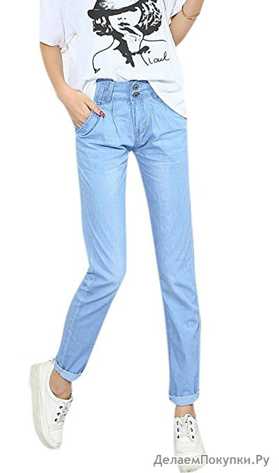 Youtobin Women's Strechy Ripped Bule Skinny Denim Distressed Hole Pencil Pants