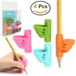Firesara Left-handed Pencil grips, Original Butterfly Pencil Holder Correction Writing Aid Grip for Kids Handwriting Special Needs Preschoolers Children Adult Lefties Assorted Colors (4PCS)