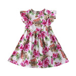 Goodtrade8 Toddler Little Girl Ruffle Sleeveless Princess Dress Floral Printed Summer Casual Holiday Sundress