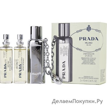 Prada Infusion D'Iris by Prada Purse Spray 3 X 0.34 oz for Women