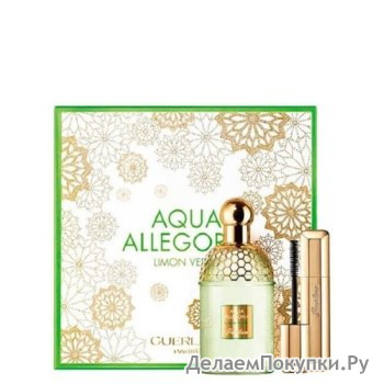 Aqua Allegoria Limon Verde by Guerlain for Women Set Includes: Aqua Allegoria Limon Verde Eau de Toilette Spray 4.2 oz + Cils Denfer Mascara 0.28 oz