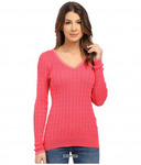 U.S. POLO ASSN. Women's V-Neck Cable Sweater