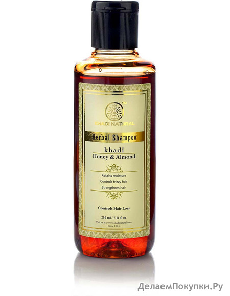      , 210 ,  ; Honey & Almond Hair Cleanser, 210 ml, Khadi