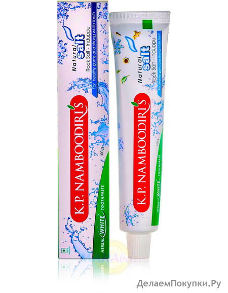      , 100 ,  .. ; White toothpaste with natural salt, 100 g, K.P. Namboodiri's