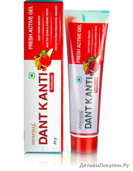        , 80 , ; Dant Kanti Fresh Active Gel toothpaste, 80 g, Patanjali