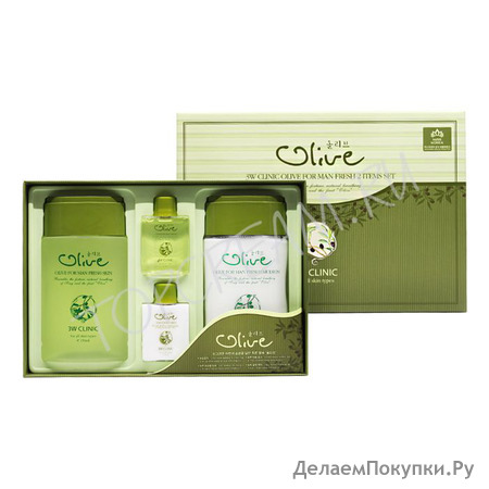 3W Clinic Olive For Man Fresh 2 Items Set         