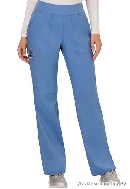 Cherokee Workwear Revolution Women's Mid Rise Straight Leg Pull-On Scrub Pant