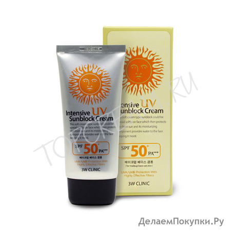 3W Clinic Intensive UV Sun Block Cream SPF50+ PA+++    SPF50+ PA+++