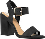 MVE Shoes Womens Stylish Comfortable Open Toe Ankle Strap Chuncky Block Heel