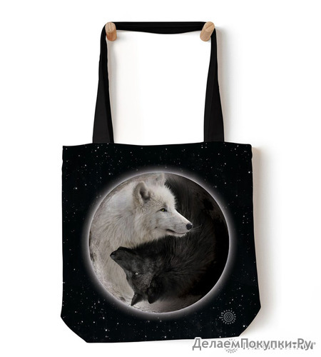 The Mountain Tote Bag - Yin Yang Wolves