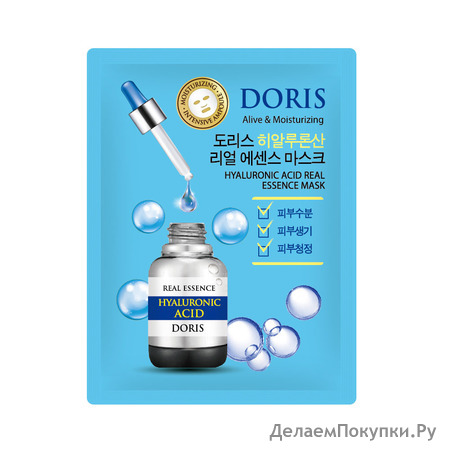 DORIS       HYALURONIC ACID Real Essence Mask, 10 *25 